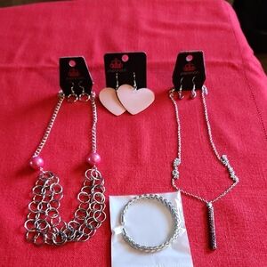 Paparazzi Silver and Pink Earring Set